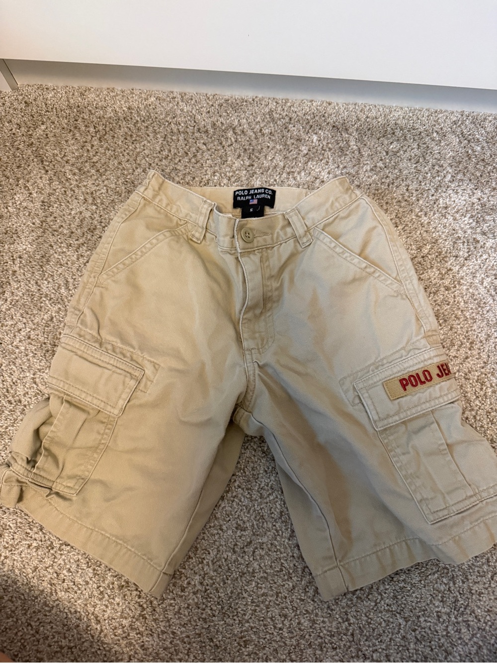 Vintage Polo Jeans Co. Ralph Lauren Cargo Shorts Boys Size 5 Y2K